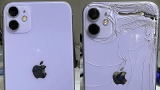 iPhone 11 Purple Back Glass Replacement Without Motherboard Step