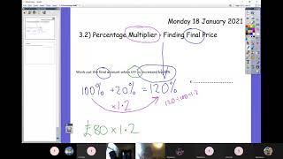 18 January - (3.2) Percentage Multiplier - Finding Final Price