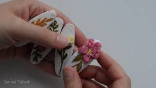 تطريز كلبسات شعر  . embroidered hair clips