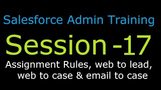 Session 17 : Free Salesforce Training | Assignment Rules | Web to Lead | Web to Case | Email to Case