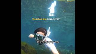 World earth day bersihkan sampah plastik di dasar kolam mata air Uluna Tondano Minahasa #shorts