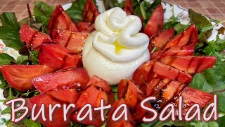 Burrata Salad, Как Приготовить Салат как в Ресторане за 5 минут, Салат с Сыром Буррата и Помидорами.