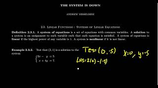 Linear Systems (College Algebra)