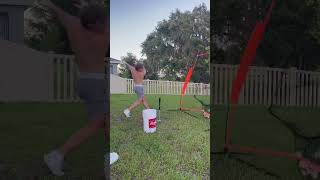 Sean Lynch batting practice in the Florida heat.