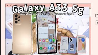 Samsung Galaxy A33 5g Aesthetic Unboxing + Camera Test | ASMR | Accessories