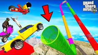 WHY FRANKLIN TRIED BIG IMPOSSIBLE PARKOUR RAMP CHALLENGE WITH CHOP AND SHINCHAN | GTA 5