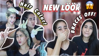 FINALLY GETTING OUR BRACES OFF + NEW HAIR COLOR!