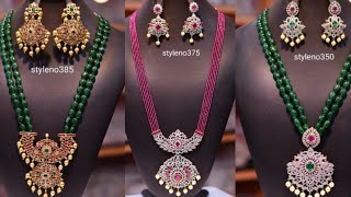 Super Semi Precious Beads Necklace Designs. Latest 1gm Gold Necklace Collection. Order @8688938917