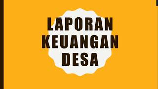 STRUKTUR LAPORAN KEUANGAN DESA