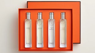 Unboxing Hermes Les Jardin perfume travel set | it comes in Four different scents