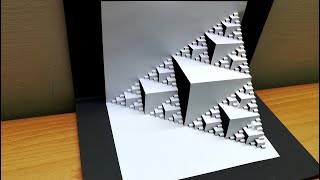 3D block stack Card｜Pop Up Card｜Kirigami｜Paper Art｜Origami｜方塊堆疊彈出卡片 #354