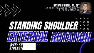 Standing Shoulder External Rotation at 45 Degrees