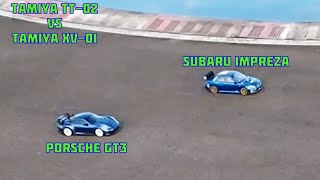 Tamiya TT-02 GT3 VS Tamiya XV-01 Subaru Impreza