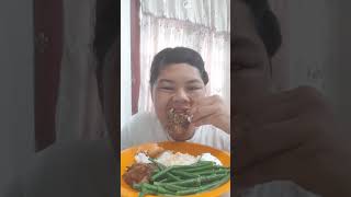 Enaknya makan nasi pake ayam kecap pedas nikmat + lalapan kacang panjang #mukbang