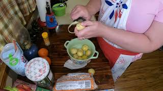 Fresh green beans and new potatoes. This is how we fix them in the South!