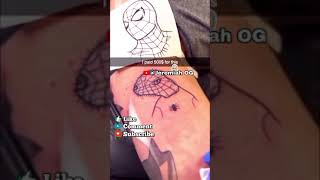 Spider man tattoo 😂😂 #funnymoments #memes #fyp