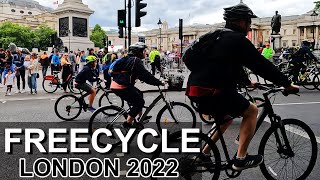 Walking in Trafalgar Square during Ride London Free Cycle Event