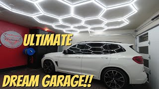 Ultimate Dream Garage!! Check out this Hexagon Lighted Ceiling!!