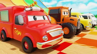 Wheels on the Bus + Baby Shark - colorful balls and big trucks - Baby Nursery Rhymes & Kids Songs