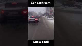 Car dash cam |snow road|