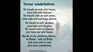 Trauergedicht und Trostgedanken, immer wiederkehren 😇 🙏