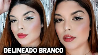 DELINEADO BRANCO COM MUITO BRILHO E STRASS !✨️❤️ #tutorialmakeup