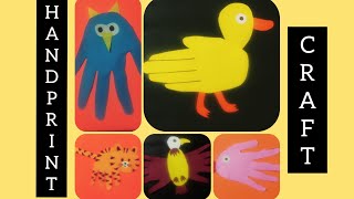 |how to make handprint animal craft easy| Diy craft|  suchi creative craft