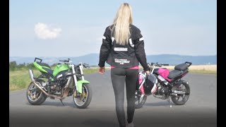 First practice on Kawasaki 636 - Stunt girl Kate