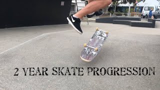 2 years skateboard progression