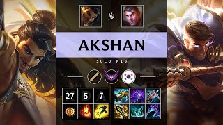 Akshan Mid vs Jayce: Triple Kill, Legendary - KR Master Patch 14.16