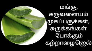 கற்றாழை|முகப்பரு|மங்கு|கருவளையம்|முகச்சுருக்கம்|aloevera gel| wrinkles|facemask|pimples|blackheads|