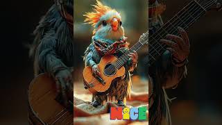 HEHE🎸Rockin’ Cockatiel Jams Out on Guitar! 🎶🐦 #BirdRockStar