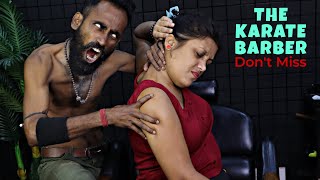 Girl Received Thai Massage by Master Tapas | Head Massage & Neck Cracking | Spine Cracking | ASMR