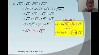 MATEMATIKA 9 Bentuk Akar