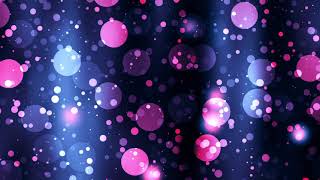 Circular Purple, Blue and Pink Particles Moving Lights Bokeh. Relaxing Screensaver. Free Footage.