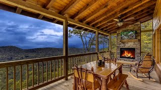 Cozy porch with gentle Rain & Fireplace sounds - Sleep, Study, Relax