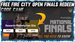 Free Fire City Open Finals Redeem Code Came - Emote🔥Fast Get It