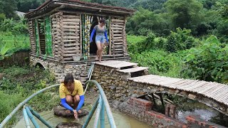 Building farm alone. Build Cabin Complete Wooden Bridge and Canal Clearing. Building Farm - Gia Bảo