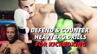 Defense and Counter Heavybag Drills for Kickboxing #kickboxing #martialart #k1