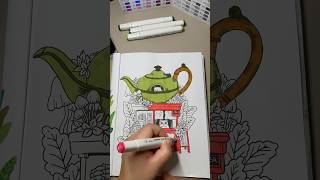 Tea Shop #asmr #colorbook #art #satisfying #satisfyingcoloring #relaxingcoloring #coloringbook