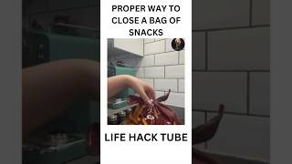 Perfect way to seal a bag of snacks!!✨💡 #lifehacks #viral #hacks #shortsfeed #shorts