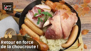 Choucroute, charcuterie fumée et saucisses croquantes