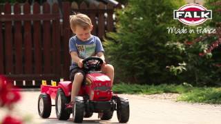 Czerwony traktor na pedały Farm Mustang + przyczepa 1060B