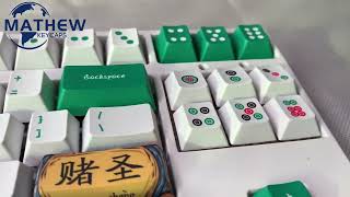 Mahjong Cherry Profile PBT Five-sided Sublimation Mechanical Keyboard Keycap for 61/68/87/104/108