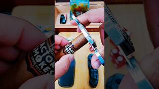 Cutting, Roasting, and Lighting a "FACTORY SMOKES SWEETS" Cigar by Drew Estate