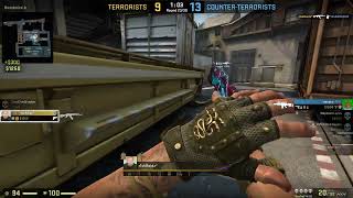 CSGO 1 vs 4 Ace Clutch de_train [kid is begging me to surrender]