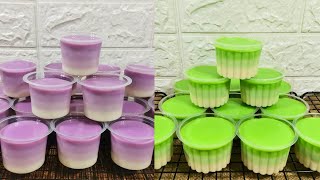 2 Resep Puding Ombre Cocok Untuk Ide Jualan & Isian Snack Box || Puding Cantik Berlapis