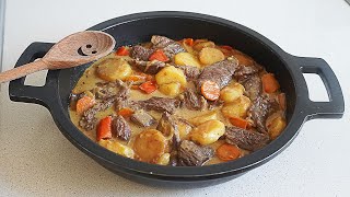 TERNERA CON PATATAS EN SARTÉN. EXTRA RICO Y RÁPIDO DE HACER. RECETA QUE HAGO MUY AMENUDO