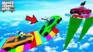 FRANKLIN TRIED AIR BALOON JUMP PARKOUR RAMP CHALLENGE IN GTA 5 | SHINCHAN and CHOP