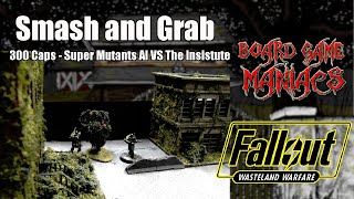 Fallout Wasteland Warfare - Smash and Grab AI Scenario - Institute vs Mutants - BoardGameMaiacs